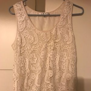 Cabi lace off white sleeveless blouse size sm